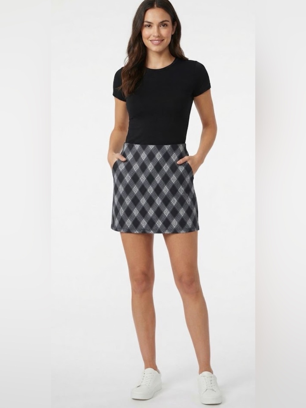 NEW Plaid Black and Gray Mini Skirt